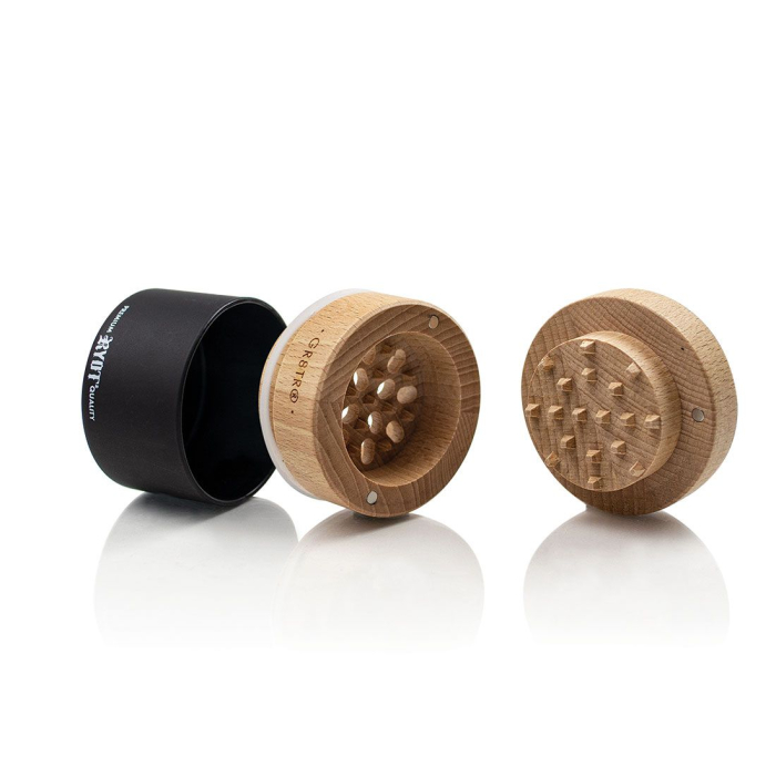 Beech Wood GR8TR Grinder with Jar Body (Black)